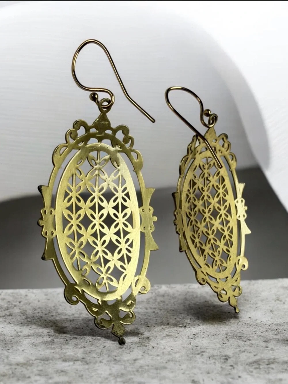 Gold Filigree Teardrop Earrings - Women Jewelry